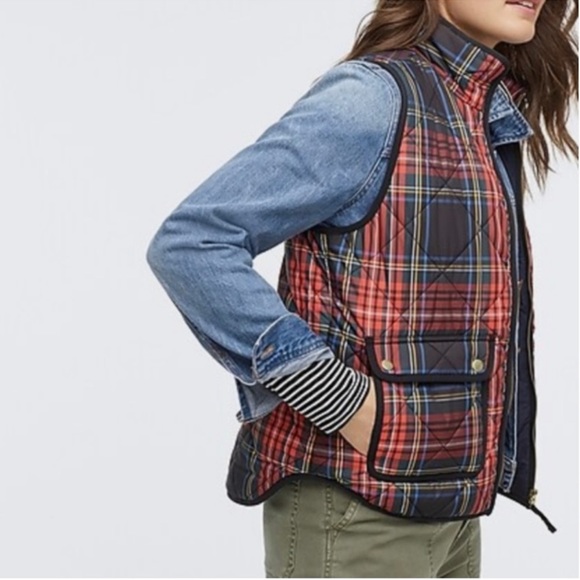 Plaid J Crew Factory Stuart Tartan Plaid Vest size Small - Picture 2 of 6